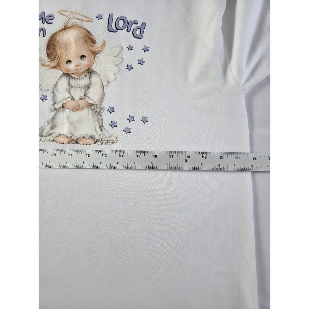 Precious Moments Angel Graphic T-Shirt White Jerzees Size L Retro - Picture 7 of 7